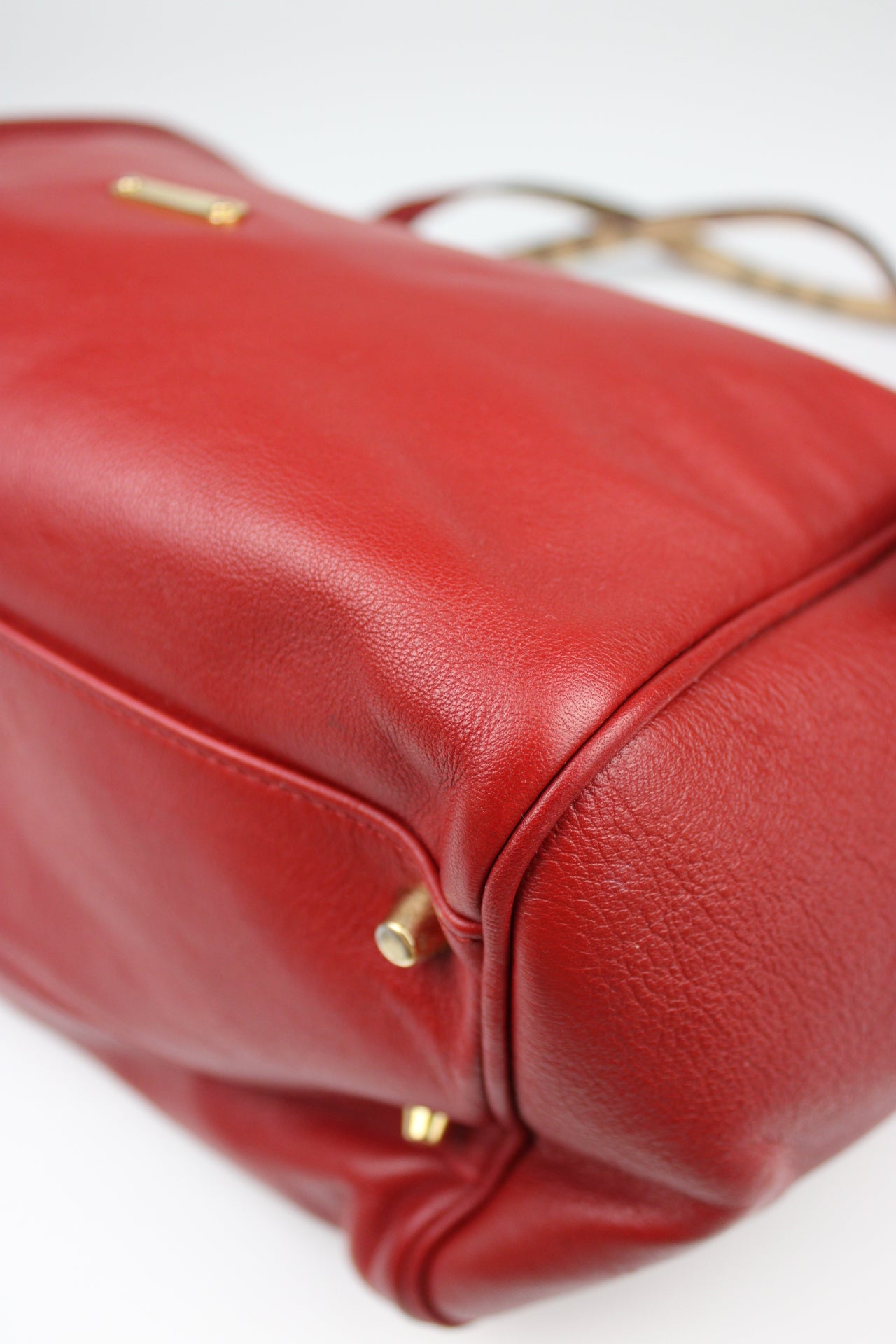 Burberry Leather Canterbury Tote Bag Red