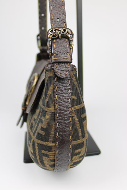 Fendi Zucca Tobacco Stondata Shoulder Bag 2007 (With Receipt)