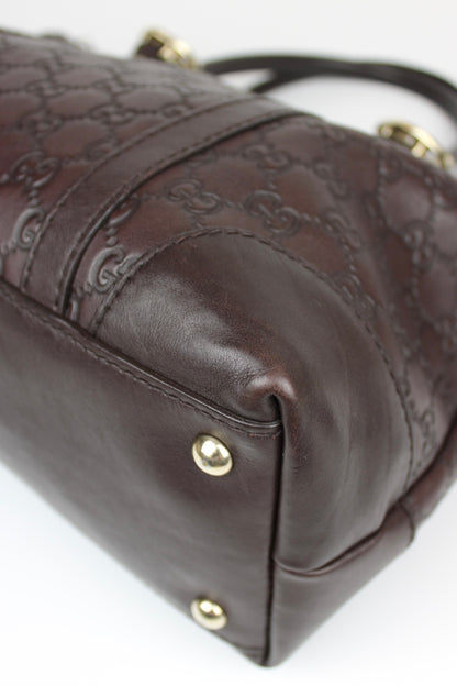 Pre-owned Gucci Guccissima Monogram Leather Heart Interlocking GG Tote Bag