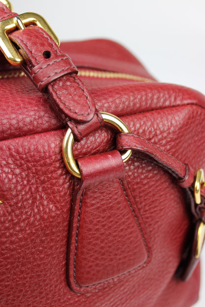 Prada Vit Daino Bauletto Leather Bag