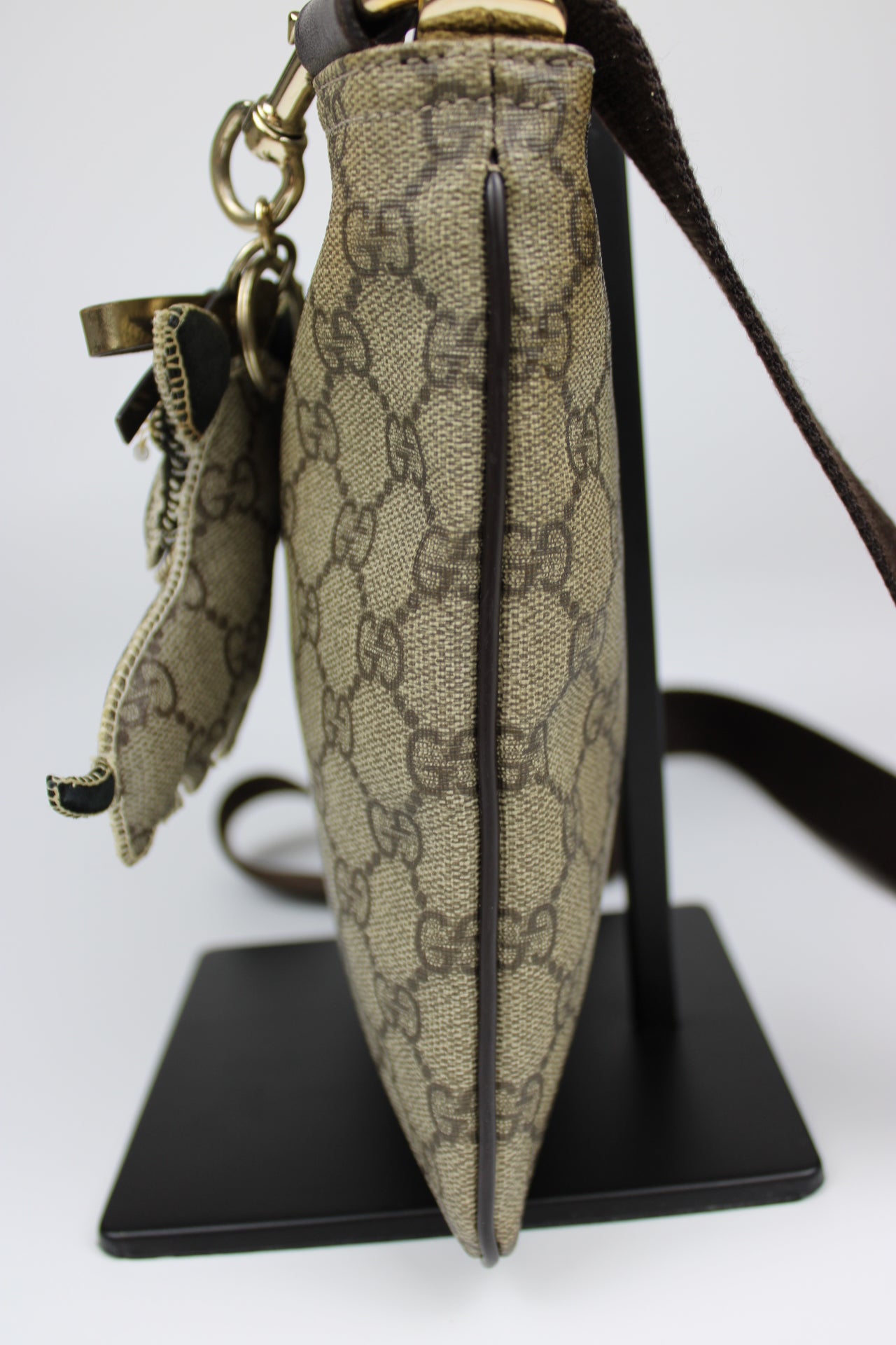 Gucci Monogram Coated Canvas Cross Body Bag (With Gucci Charm)