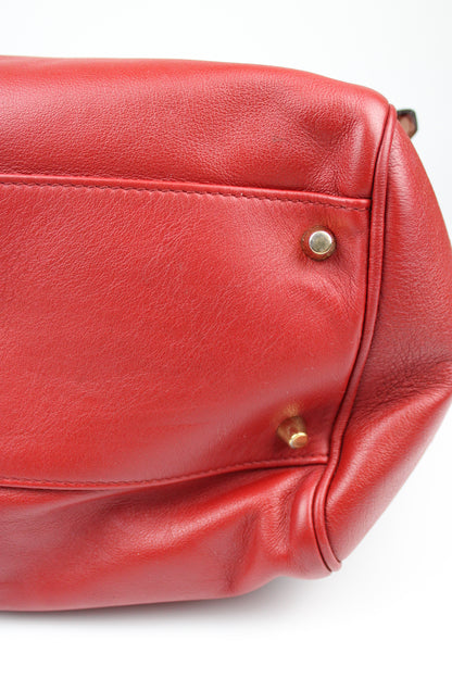 Burberry Leather Canterbury Tote Bag Red