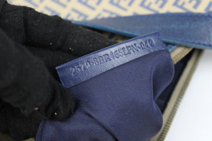 Pre-owned Fendi Zucchino Blue Hobo Shoulder Bag