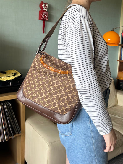 Gucci Monogram Bamboo Shoulder Bag