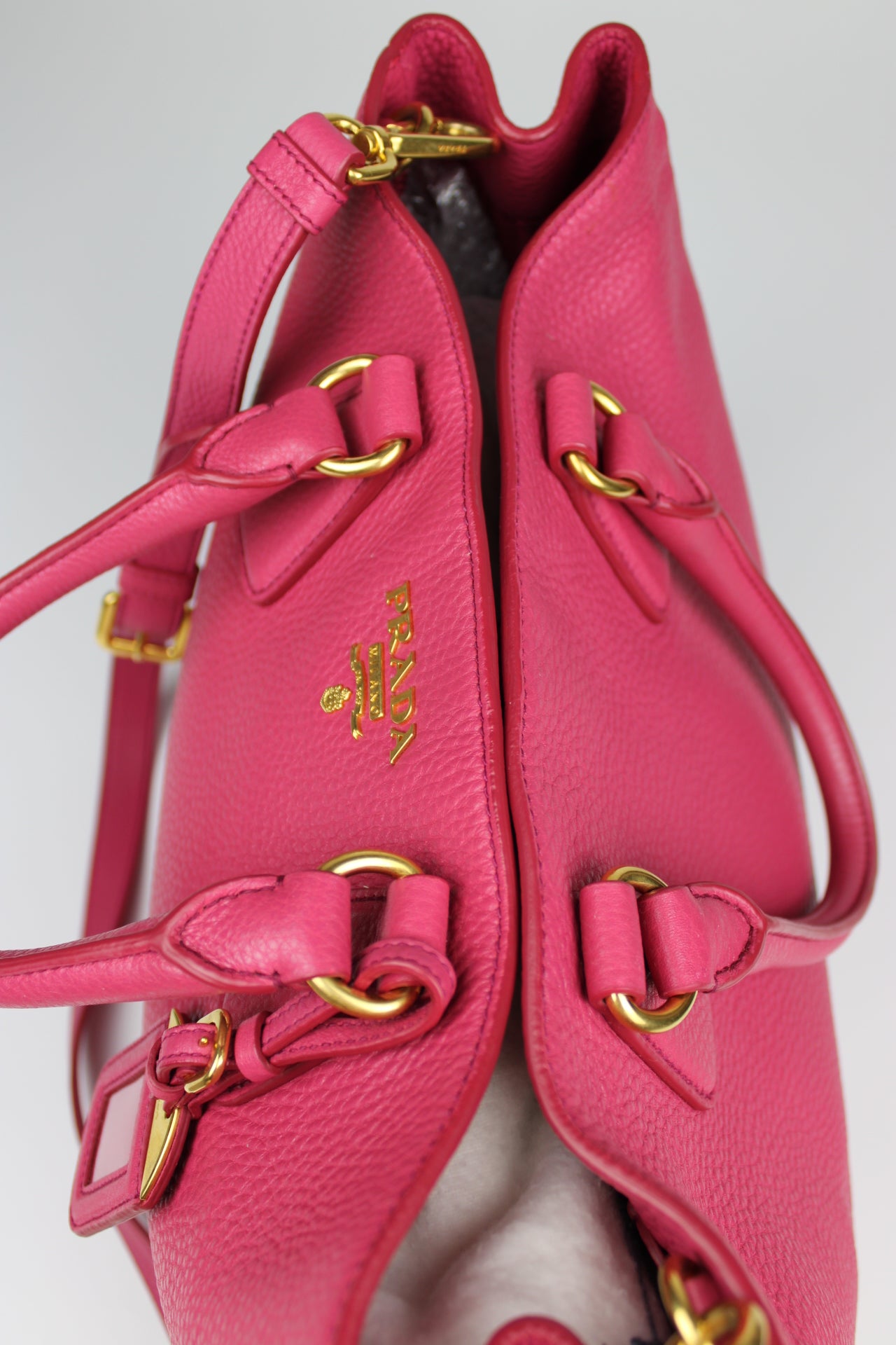 Prada Vitello Daino 2-Way Pink Tote Bag