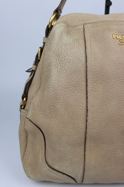Pre-owned Prada Cervo Leather Hobo Bag