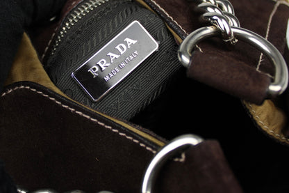 Prada Nylon Chain Strap Hobo Bag