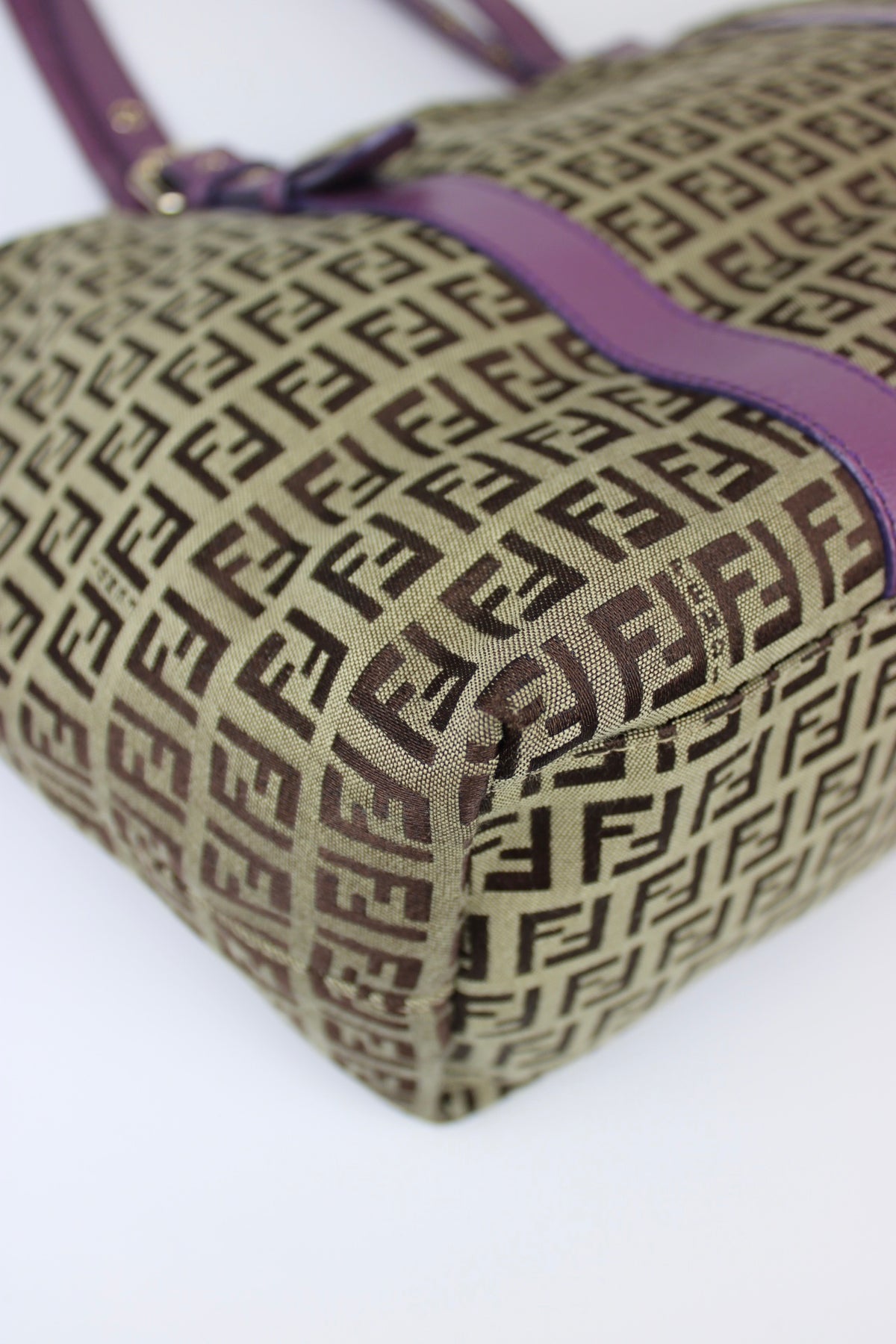 Pre-owned Fendi Zucchino Charm Tote Bag