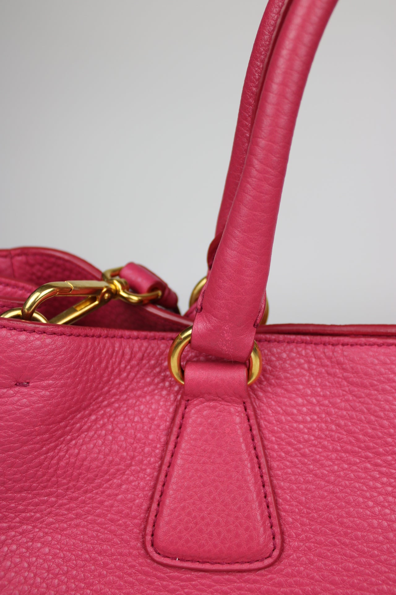Prada Vitello Daino 2-Way Pink Tote Bag