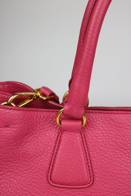 Prada Vitello Daino 2-Way Pink Tote Bag