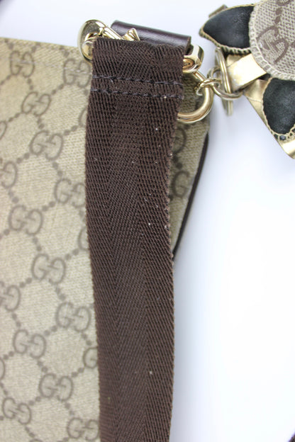 Gucci Monogram Coated Canvas Cross Body Bag (With Gucci Charm)