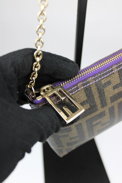 Fendi Zucca Chain Strap Pochette Bag