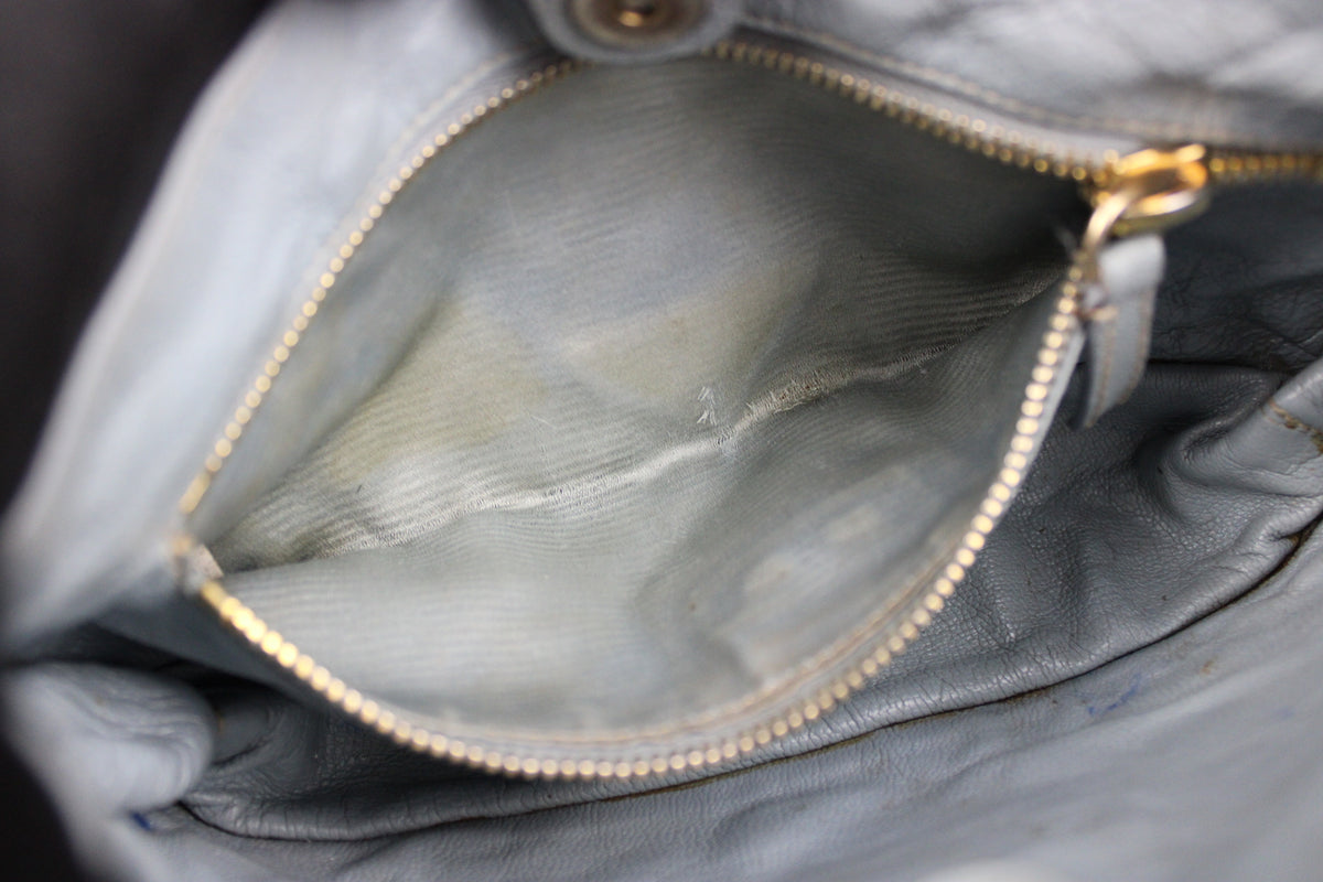Pre-owned Prada Leather Navy Shoulder Pochette Bag