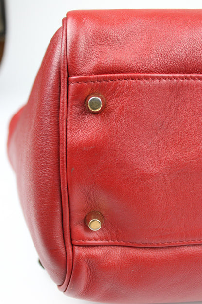 Burberry Leather Canterbury Tote Bag Red