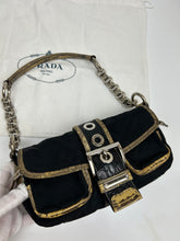 Load image into Gallery viewer, Prada Nylon &amp; Exotic Leather Baguette Shoulder Bag
