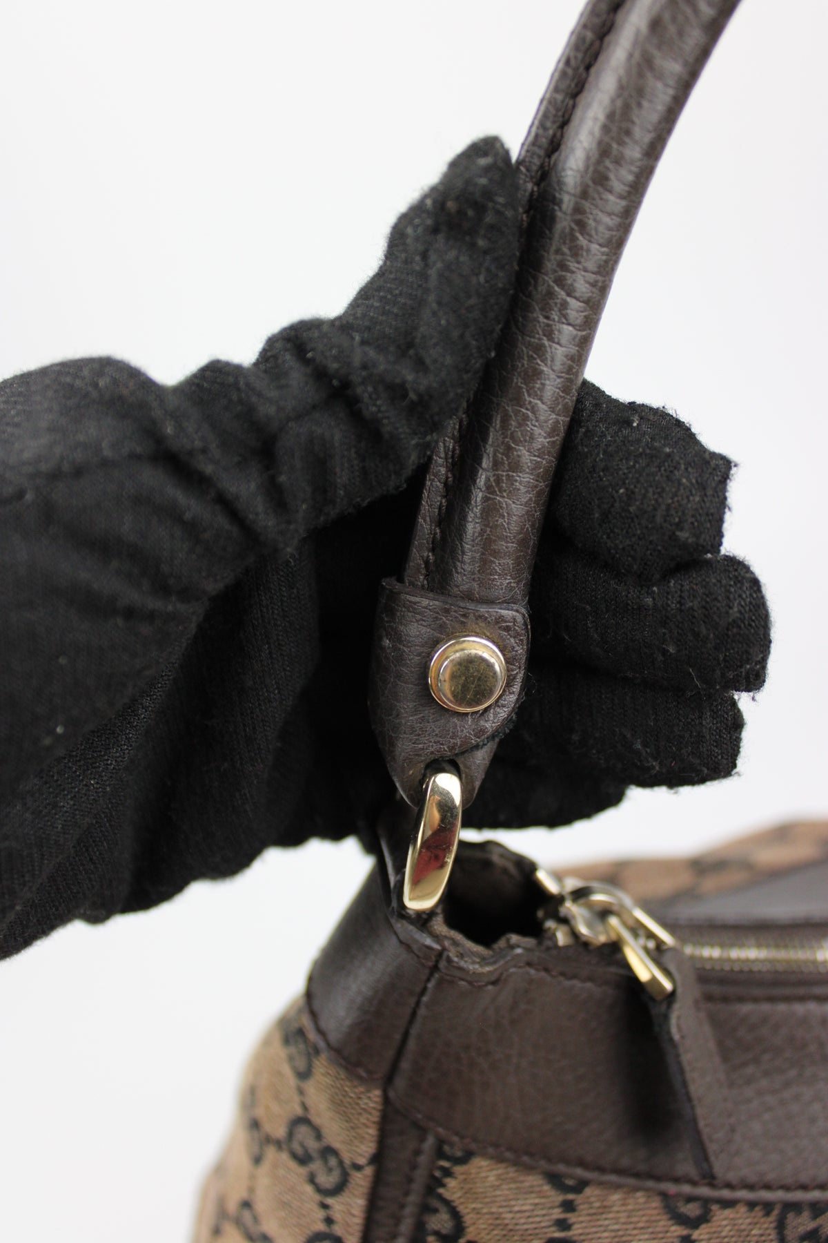 Pre-owned Gucci Monogram Denim Abbey Bag