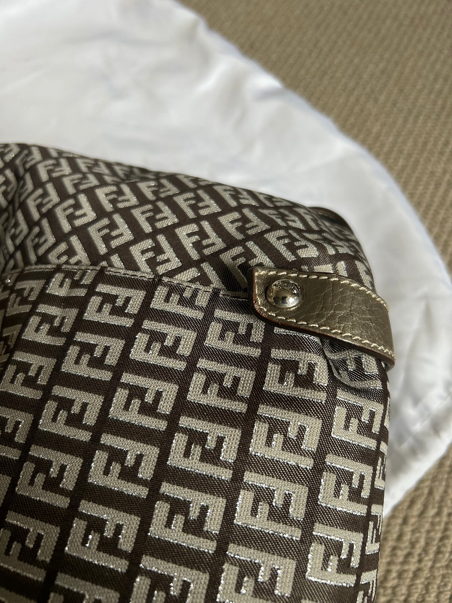 Fendi Zucchino Hobo Shoulder Bag