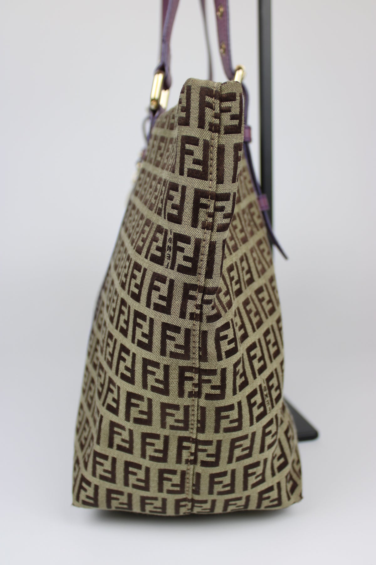 Pre-owned Fendi Zucchino Charm Tote Bag