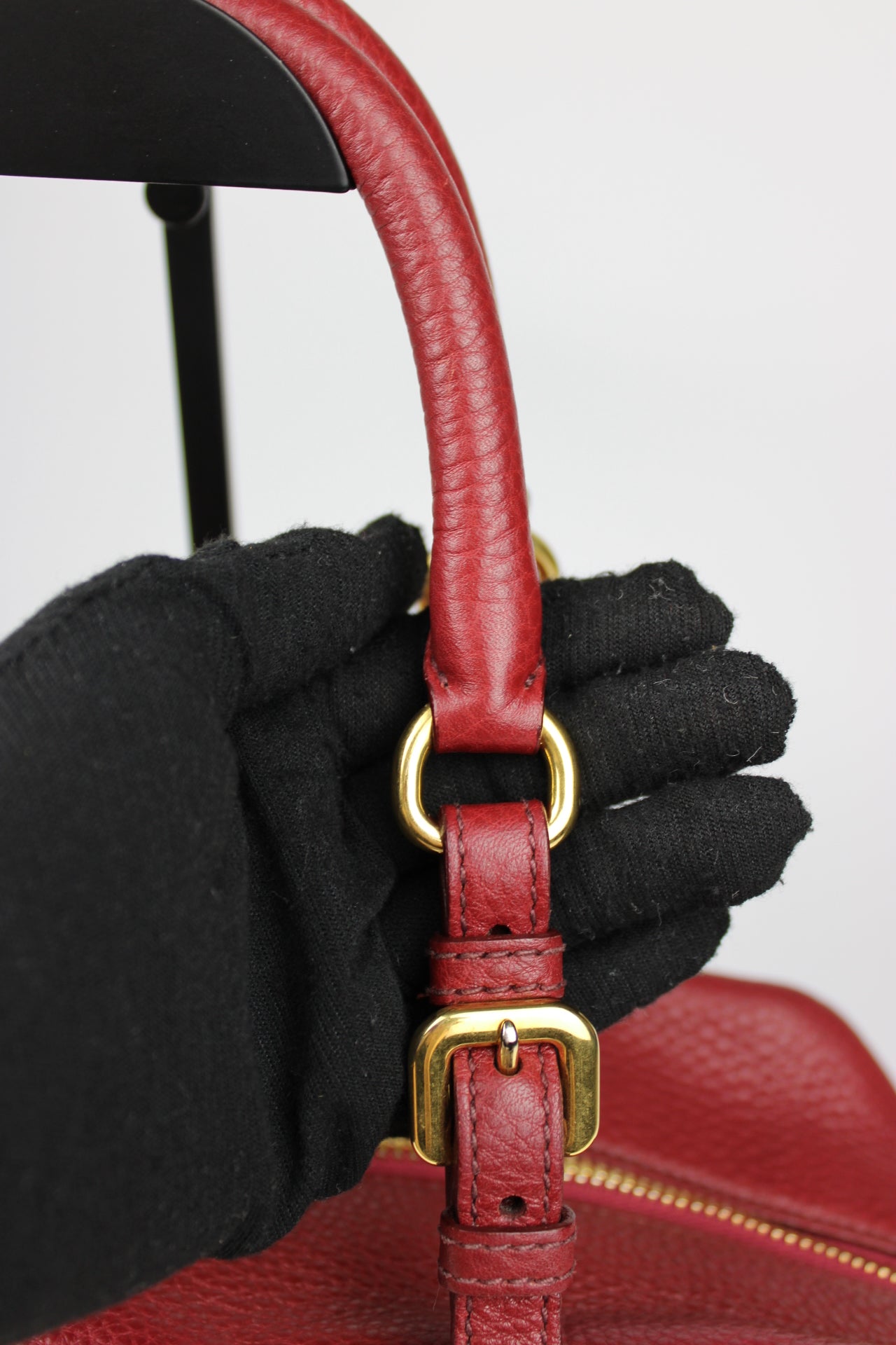 Prada Vit Daino Bauletto Leather Bag