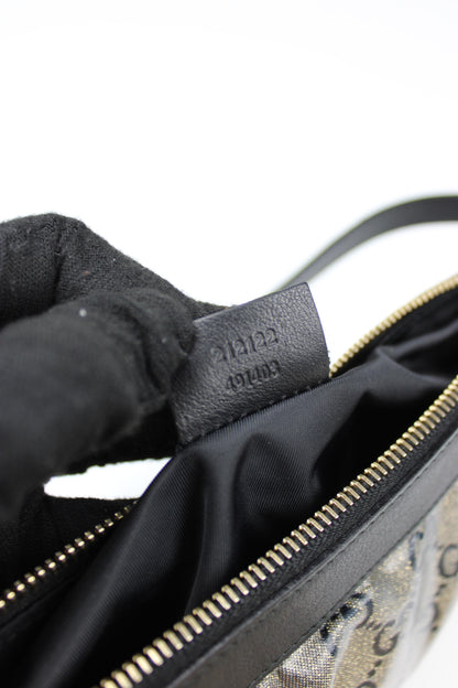 Gucci Monogram Charm Patent Pochette Bag