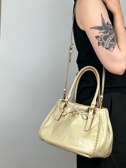 Prada Vitello Shine 2-Way Bow Bag