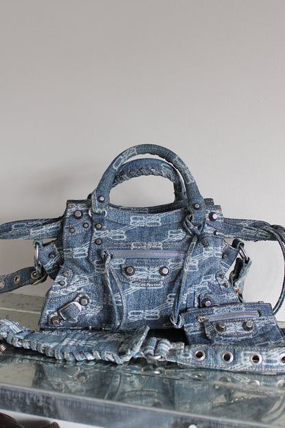 Balenciaga Denim Neo Cagole XS City Bag