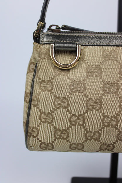 Pre-owned Gucci Monogram Abbey D-Ring Pochette Bag