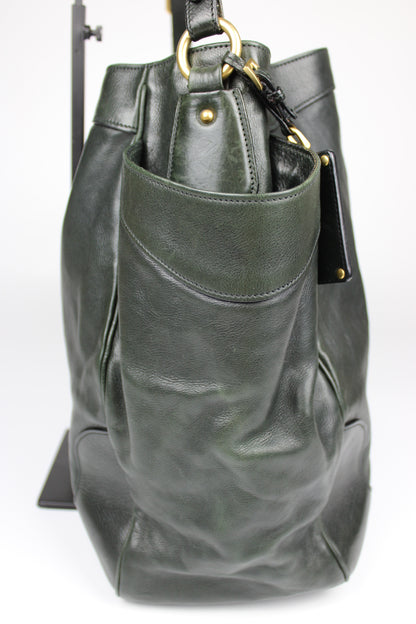 Prada Glacé Calfskin Leather Dark Green Hobo Bag 2007