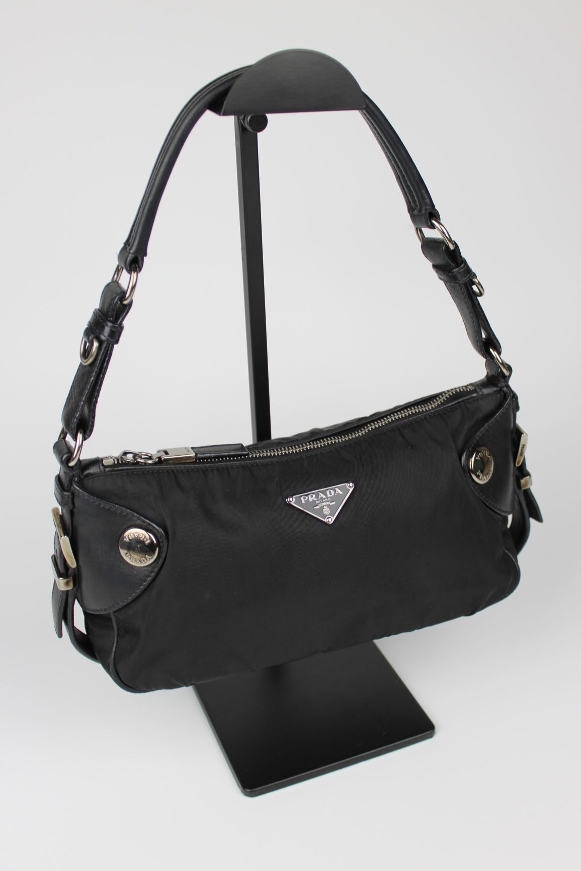 Prada Nylon & Leather Shoulder Bag