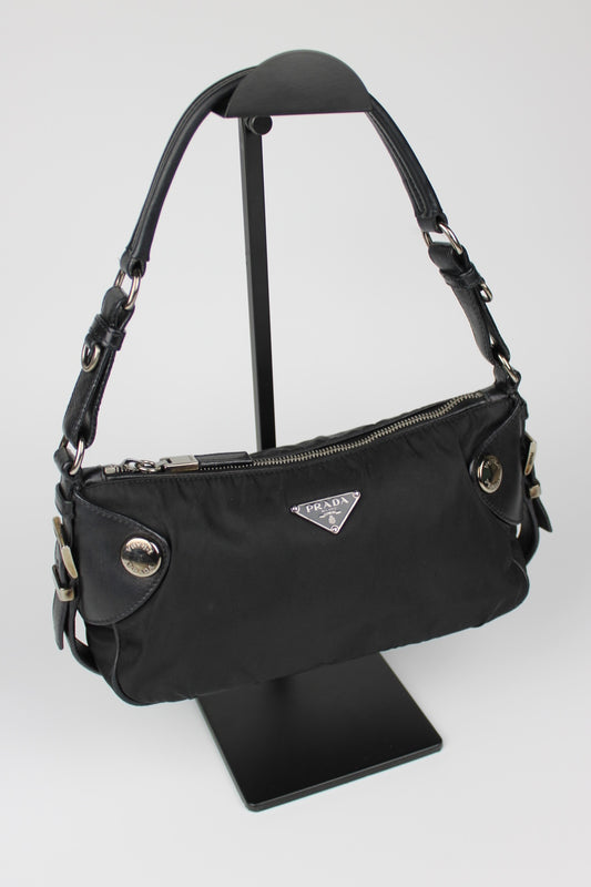 Prada Nylon & Leather Shoulder Bag