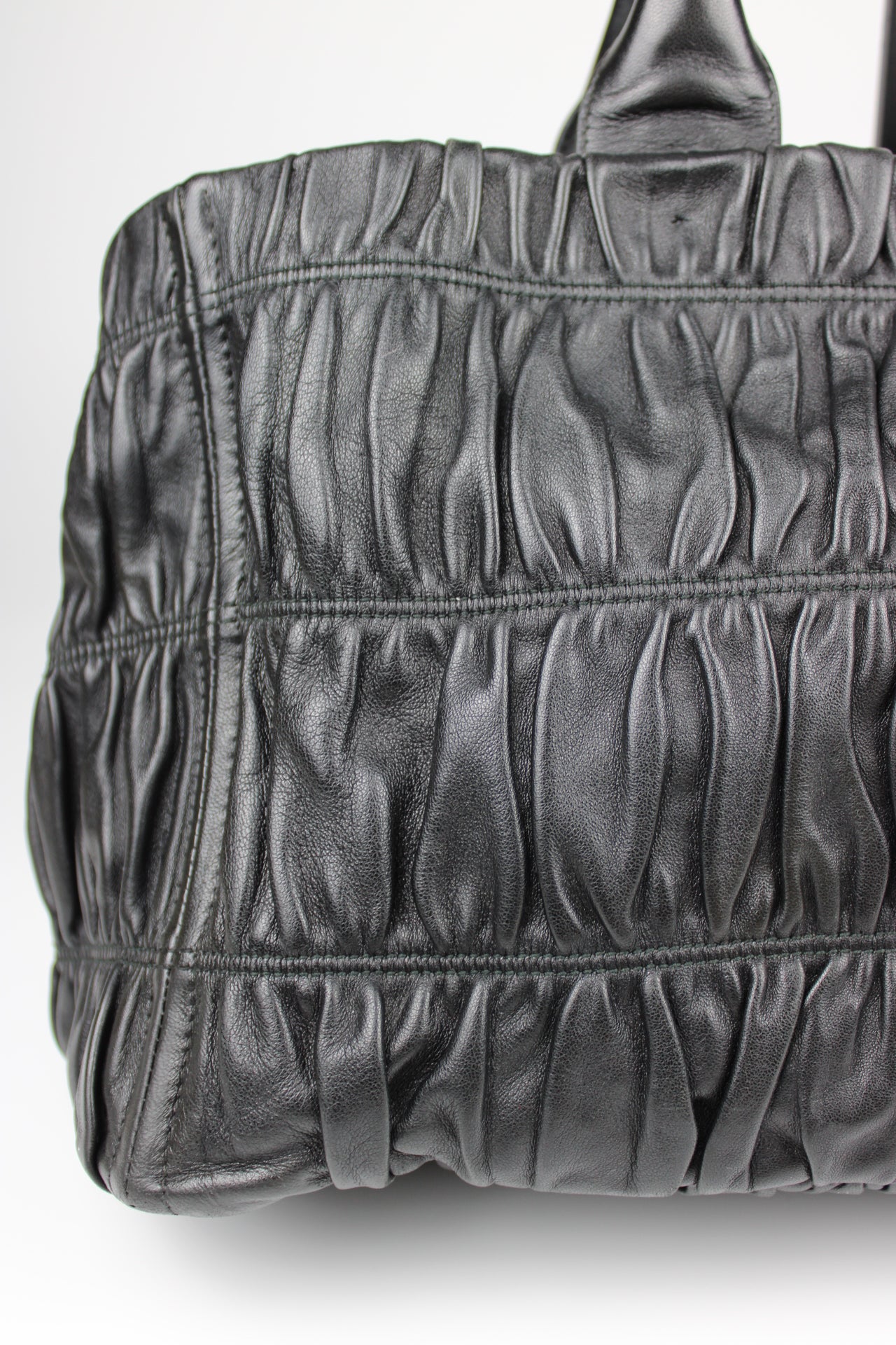 Prada Gaufre Nappa Leather Hobo Tote Bag