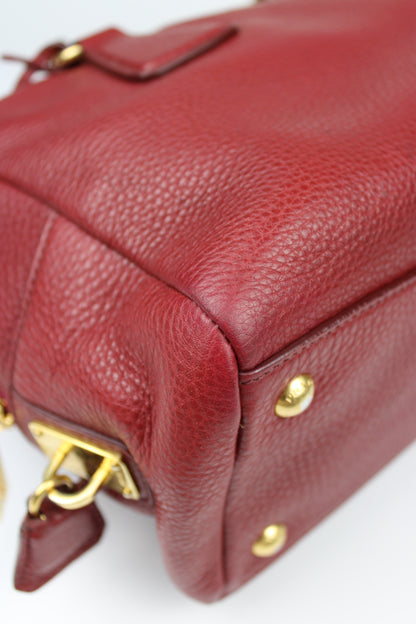 Prada Vit Daino Bauletto Leather Bag