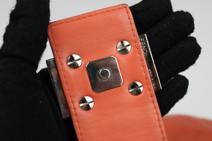 Fendi Leather Croissant Baguette Bag Coral