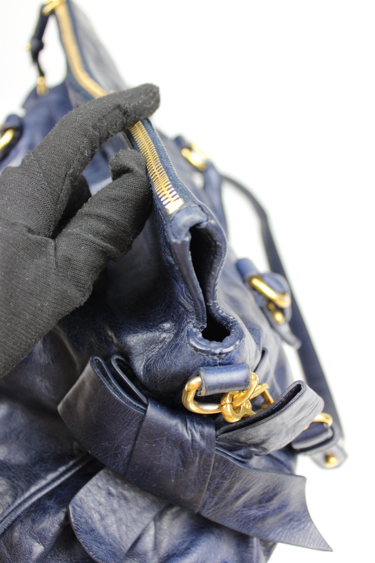 Miu Miu Navy Bow 2-Way Bag
