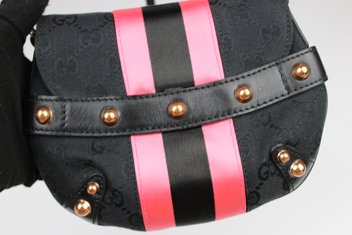 Gucci Monogram Horsebit Mini Pochette Bag