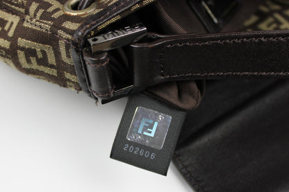 Fendi Zucchino Drawstring Baguette Bag