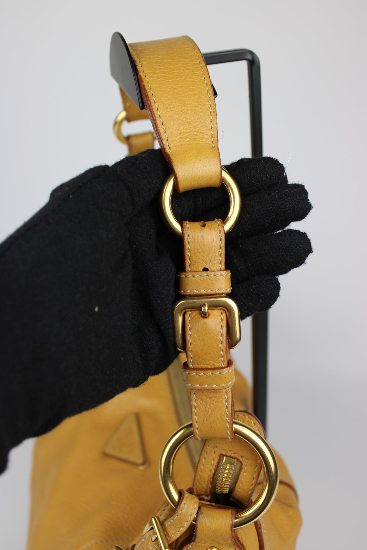 Prada Cervo Leather Hobo Bag