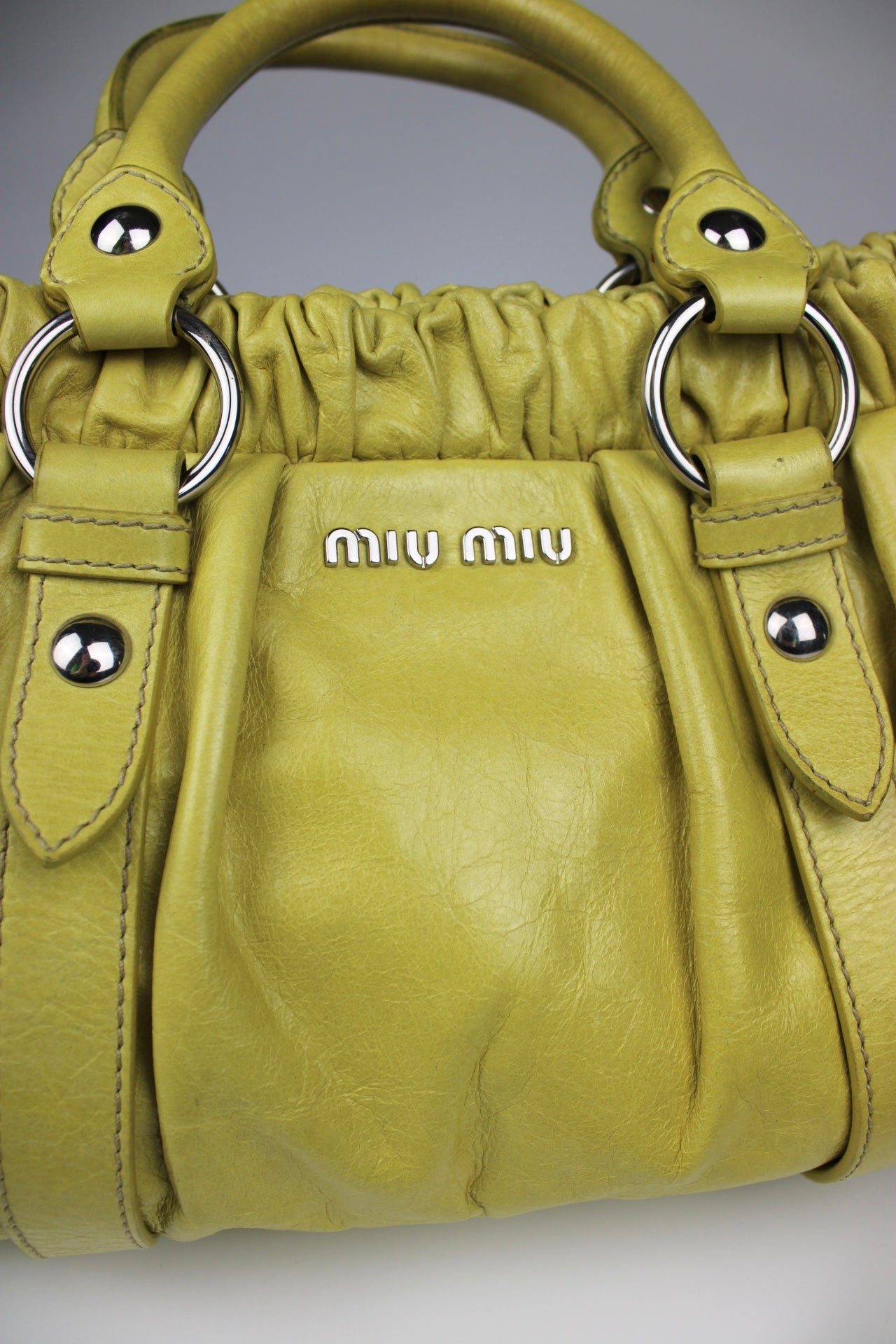 Miu Miu Yellow Vitello 2-Way Bag