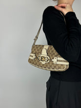 Load image into Gallery viewer, Gucci Monogram Horsebit Shoulder Bag
