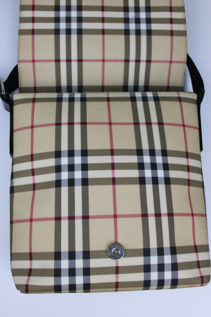 Pre-owned Burberry Nova Check Messenger Bag 2003