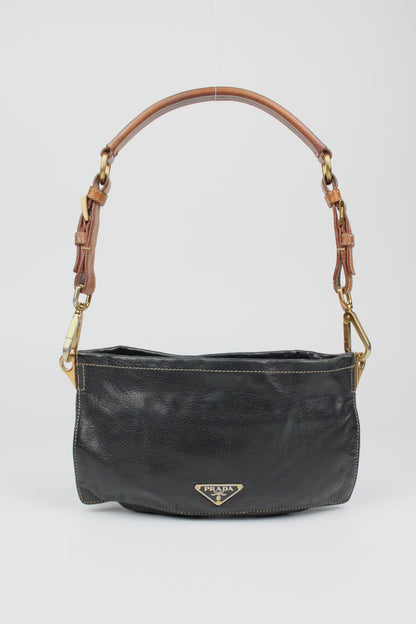 Pre-owned Prada Leather Navy Shoulder Pochette Bag