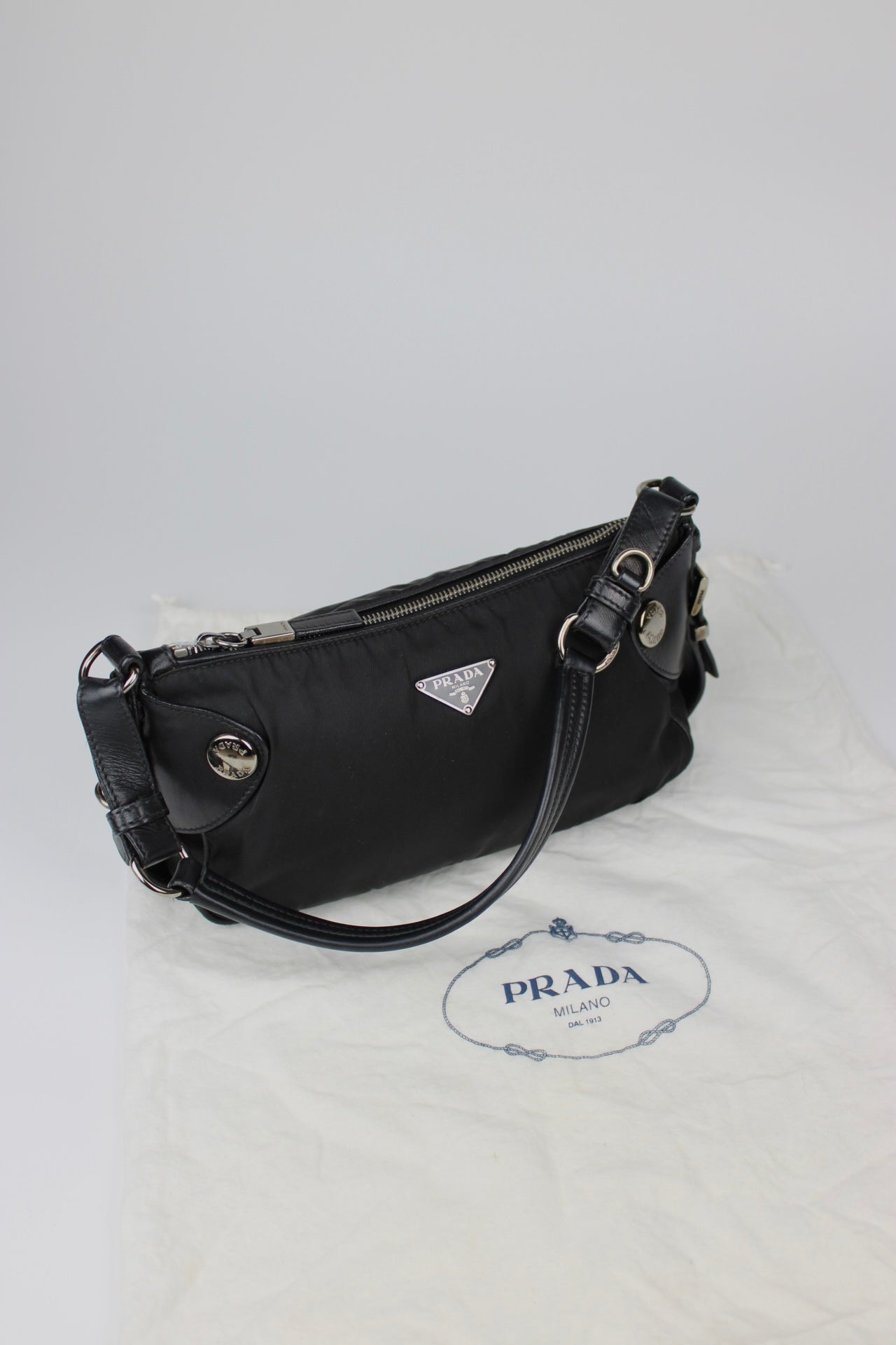 Prada Nylon & Leather Shoulder Bag