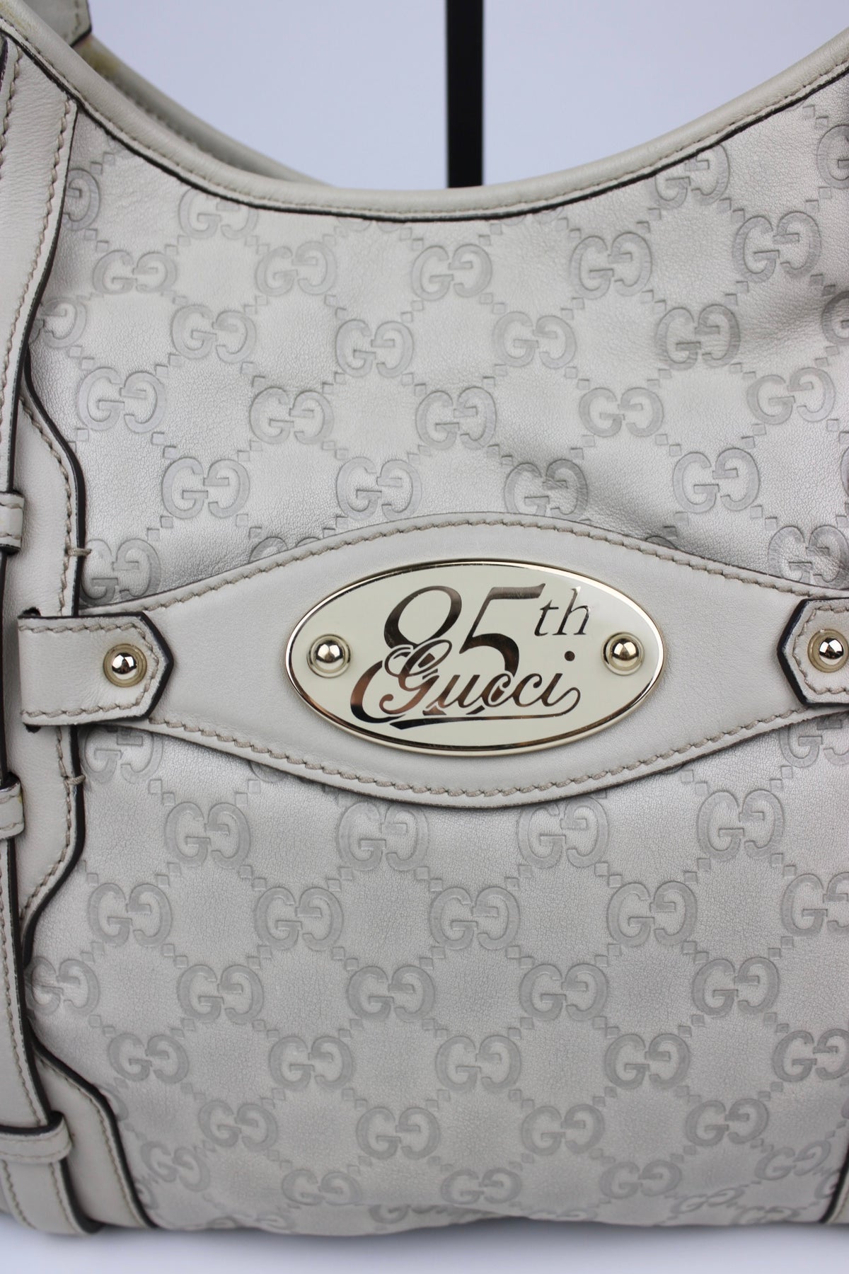 Pre-owned Gucci Monogram 85th Anniversary Leather Jackie Bag
