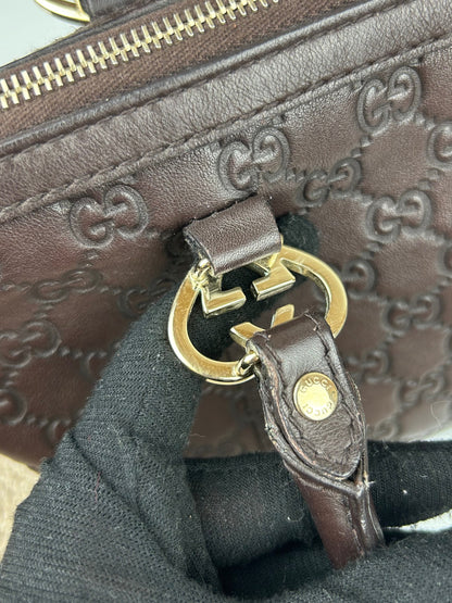 Pre-owned Gucci Guccissima Monogram Leather Heart Interlocking GG Tote Bag