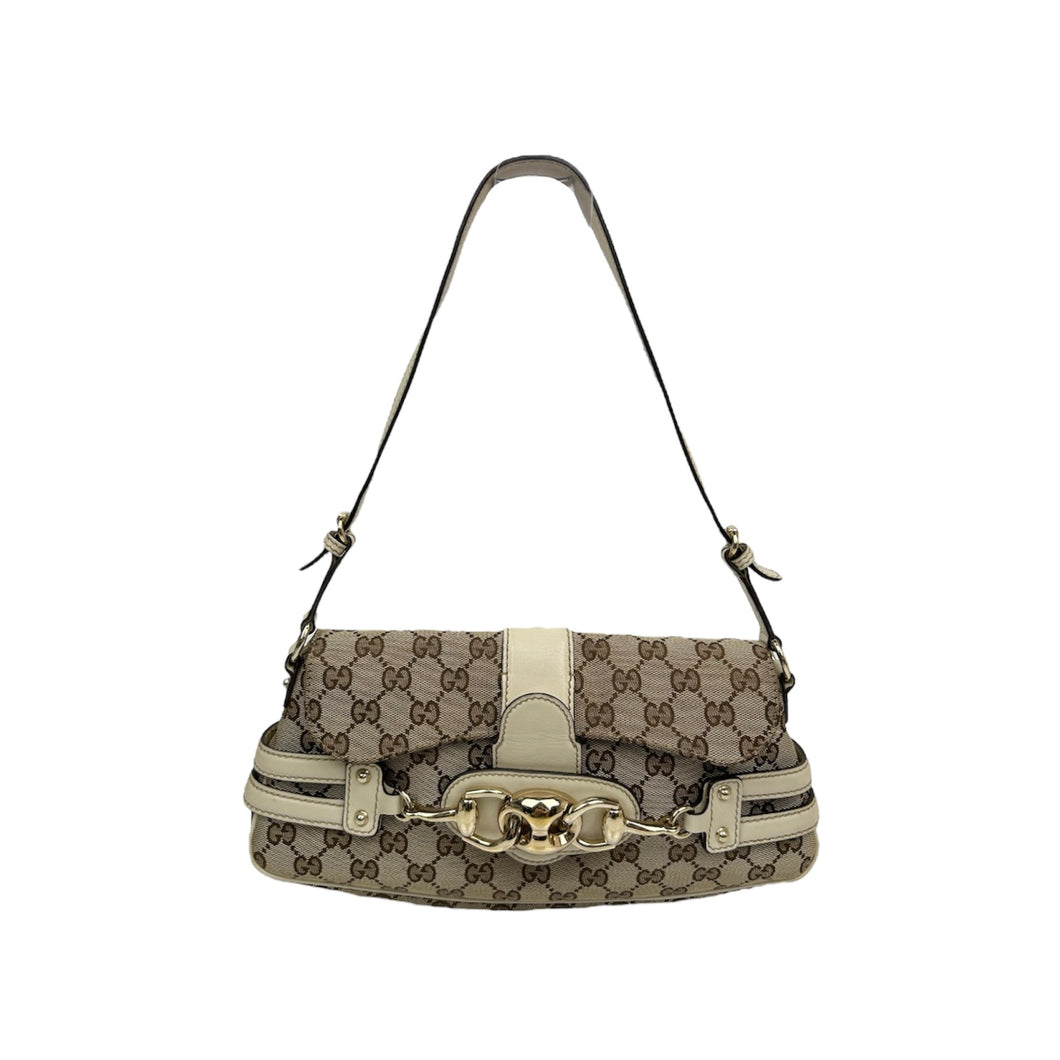 Gucci Monogram Horsebit Shoulder Bag