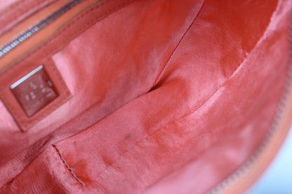 Fendi Leather Croissant Baguette Bag Coral