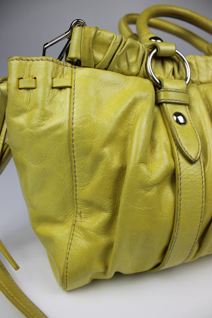 Miu Miu Yellow Vitello 2-Way Bag