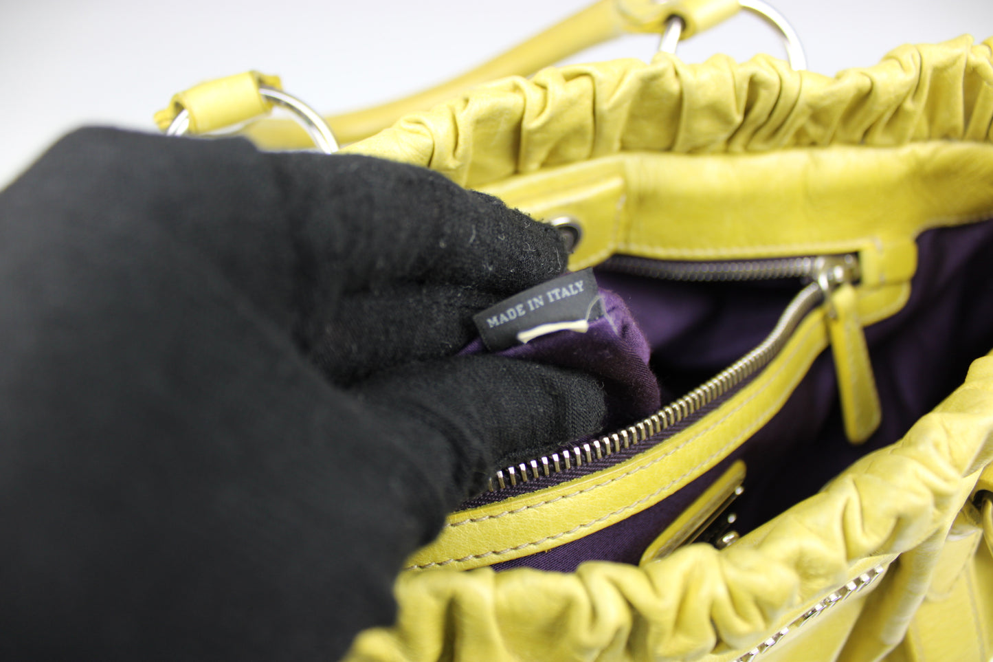 Miu Miu Yellow Vitello 2-Way Bag