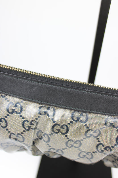 Gucci Monogram Charm Patent Pochette Bag