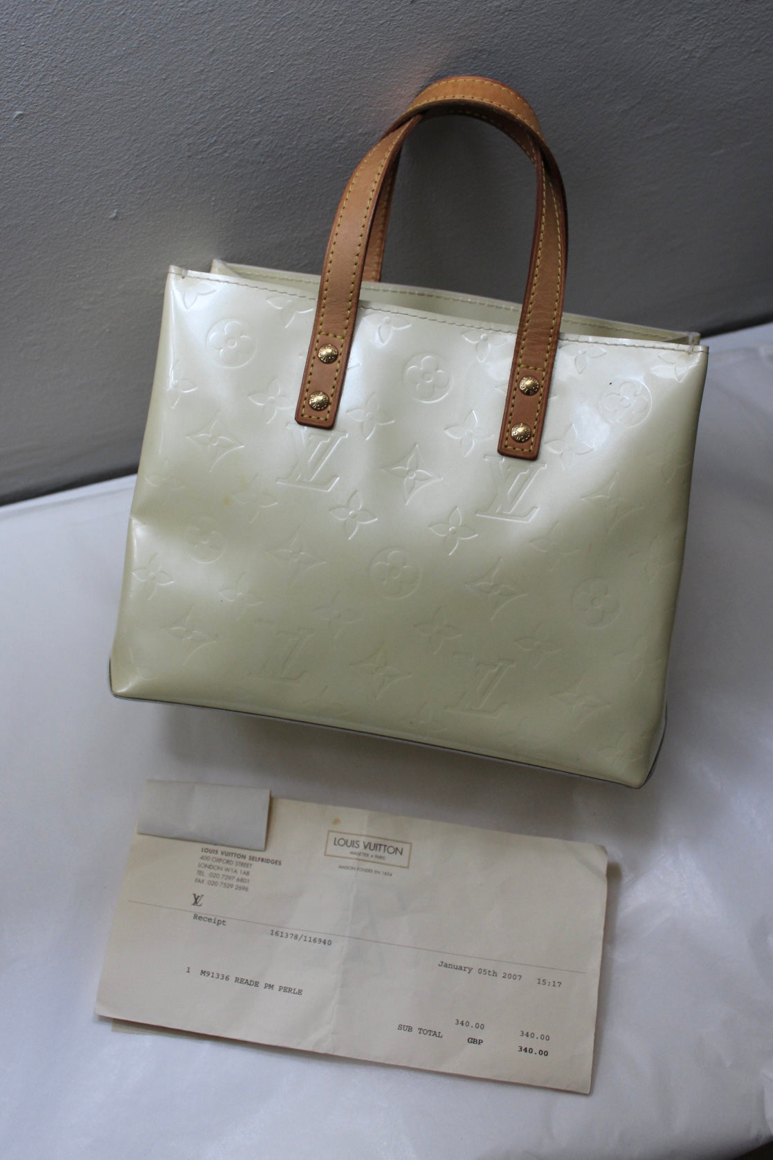 Pre-owned Louis Vuitton Vernis Reade PM Tote Bag 2006 (With Receipt)